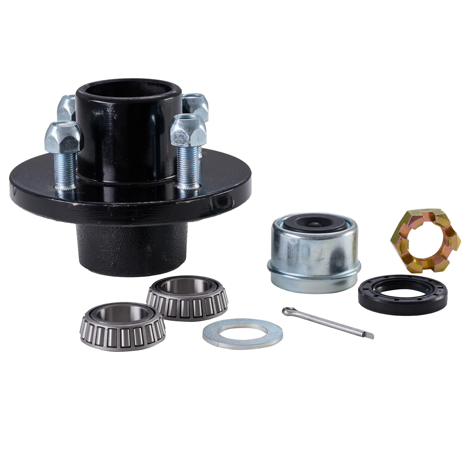 4-Bolt Trailer hub kit, 1 1/16" Bearing Size