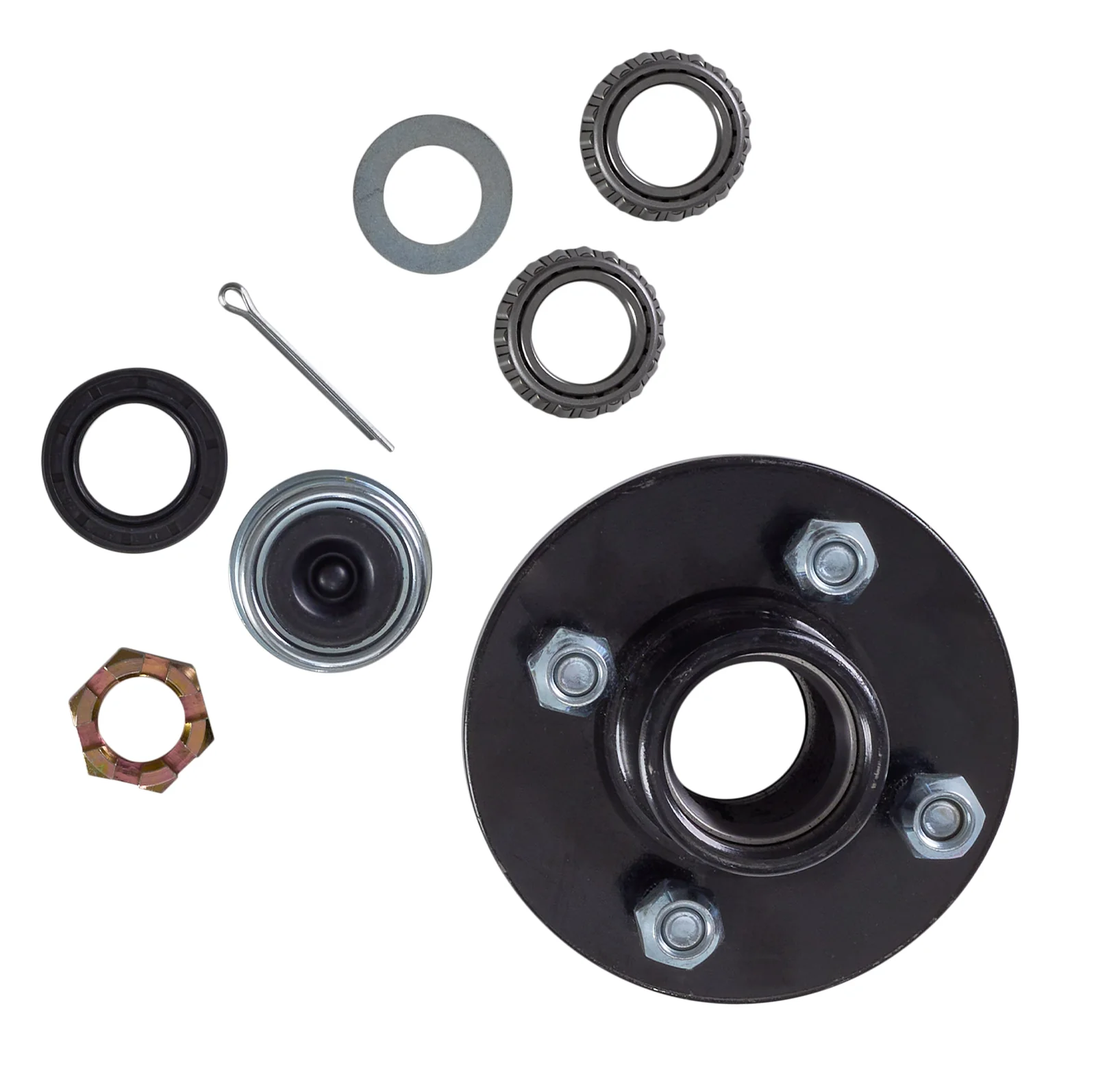 4-Bolt Trailer hub kit, 1 1/16" Bearing Size - Image 2