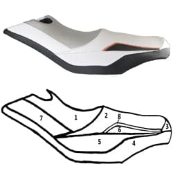 BlackTip Jetsports Custom Seat Cover for Sea-Doo GTI GTI SE Wake 130,155 09-10