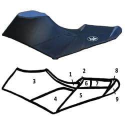 BlackTip Jetsports Seat cover for Sea-Doo 12-18 RXP-X 260/300 17-18/GTR-X 230